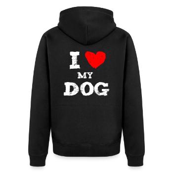 I love my dog funny gift dog mom dog dad - Veste à capuche bio Premium Unisexe - noir - Dos - Nico (187cm)