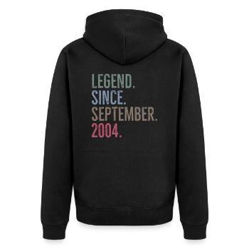 Légende depuis septembre 2004 - Veste à capuche bio Premium Unisexe - noir - Dos - Nico (187cm)