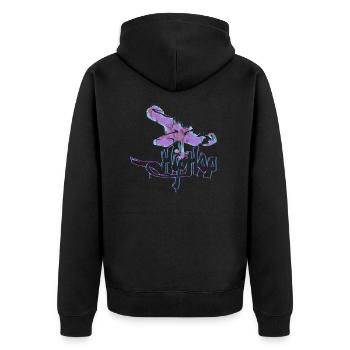 Hip Hop Musik Blues Pop Rock Tanz Breakdance - Unisex Premium Bio Zip Hoodie - Schwarz - Hinten - Nico (187cm)
