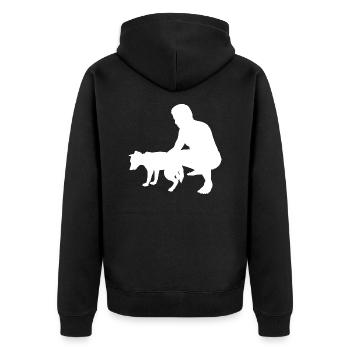 Dog Hund - Unisex Premium Organic Zip Hoodie - black - Back - Nico (187cm)