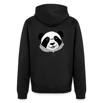 Süßer Panda Kawaii Cartoon Bär Liebe 6 - Unisex Premium Bio Zip Hoodie - Schwarz - Hinten - Nico (187cm)