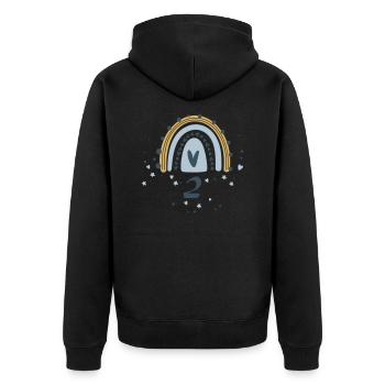 2 garçons d’anniversaire - Veste à capuche bio Premium Unisexe - noir - Dos - Nico (187cm)