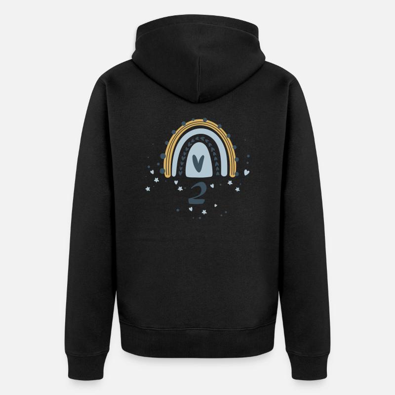 2 garçons d’anniversaire - Veste à capuche bio Premium Unisexe - noir