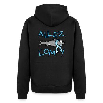 Allez l'OM, Marseille Foot - Veste à capuche bio Premium Unisexe - noir - Dos - Nico (187cm)