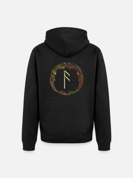 Ansuz - Unisex Premium Bio Zip Hoodie - Schwarz