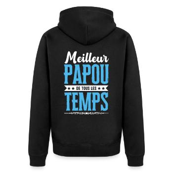 Meilleur Papou de tous les temps ! - Veste à capuche bio Premium Unisexe - noir - Dos - Nico (187cm)