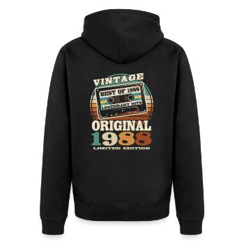 35 years old - birthday 1988 - born in 1988 - Unisex Premium Organic Zip Hoodie - black - Back - Nico (187cm)