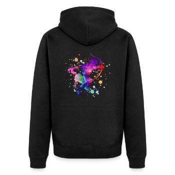 Roland Schütze - Unisex Premium Bio Zip Hoodie - Schwarz - Hinten - Nico (187cm)