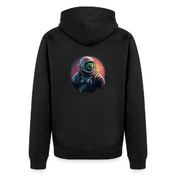 Astronaut - Unisex Premium Bio Zip Hoodie - Schwarz - Hinten - Nico (187cm)