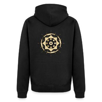 Phases de lune dans un cadre art déco - Veste à capuche bio Premium Unisexe - noir - Dos - Nico (187cm)
