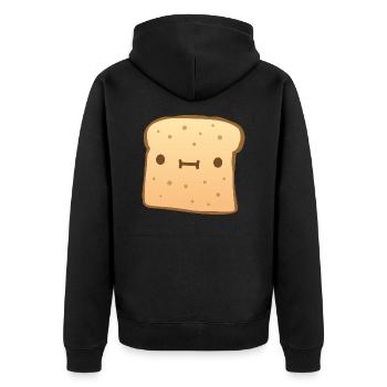 Mignon Kawaii Butter Toast Anime Face Toast - Veste à capuche bio Premium Unisexe - noir - Dos - Nico (187cm)