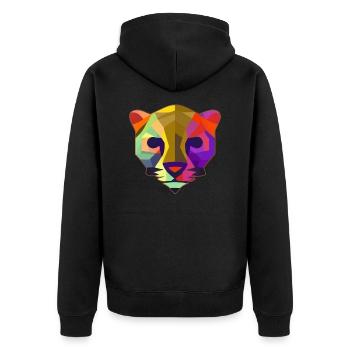 Multicolored stylized panther - Unisex Premium Organic Zip Hoodie - black - Back - Nico (187cm)