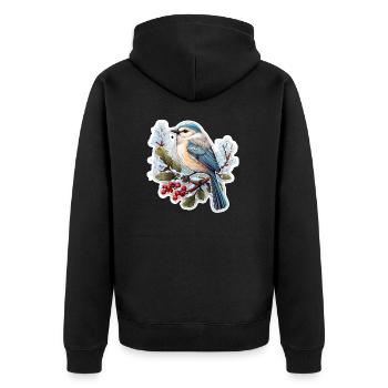 Oiseaux en hiver - Veste à capuche bio Premium Unisexe - noir - Dos - Nico (187cm)