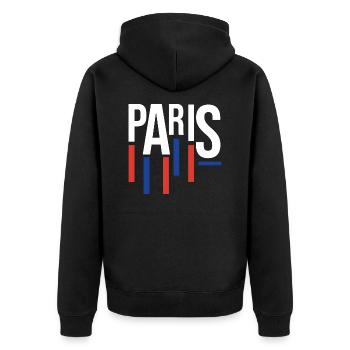 Classic Paris Souvenir - Unisex Premium Organic Zip Hoodie - black - Back - Nico (187cm)