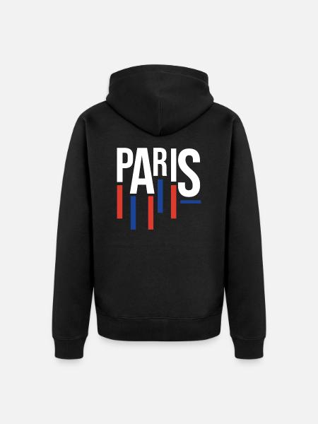 Classic Paris Souvenir - Unisex Premium Organic Zip Hoodie - black