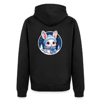 Snow Bunny - Unisex Premium Organic Zip Hoodie - black - Back - Nico (187cm)
