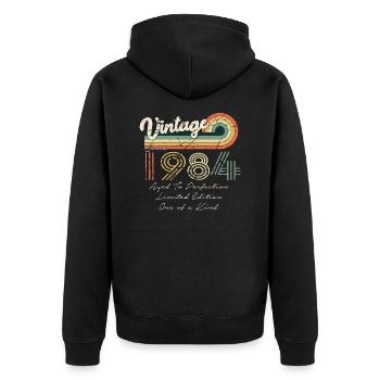 1984 Vintage Classic 1984 - Unisex Premium Organic Zip Hoodie - black - Back - Nico (187cm)