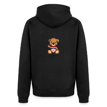 Pixel Bear Croatia - Unisex Premium Organic Zip Hoodie - black - Back - Nico (187cm)