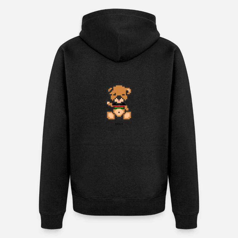 Pixel Bear Kenya - Veste à capuche bio Premium Unisexe - undefined