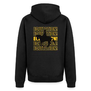 Horse riding - Unisex Premium Organic Zip Hoodie - black - Back - Nico (187cm)