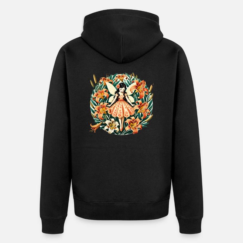 Fée Lys Tigre - Veste à capuche bio Premium Unisexe - noir