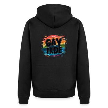Gay Pride - LGBTQIA+ - LGBT - Unisex Premium Bio Zip Hoodie - Schwarz - Hinten - Nico (187cm)