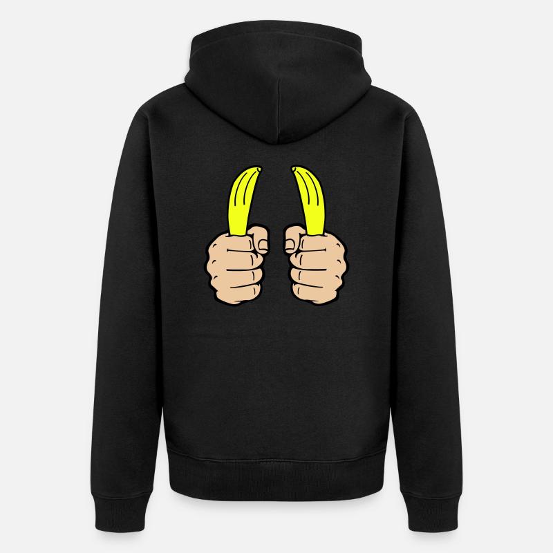 Mains Banane - Veste à capuche bio Premium Unisexe - noir