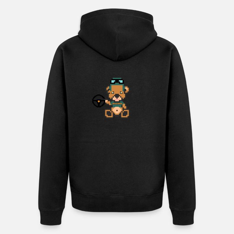 Pixel Bear Racing - Veste à capuche bio Premium Unisexe - undefined