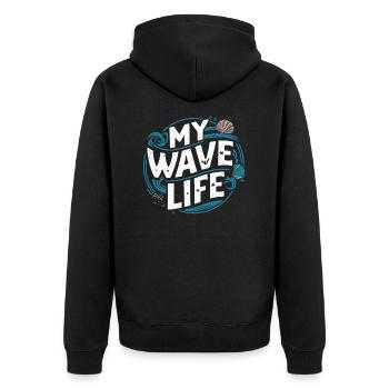 My wave life - Veste à capuche bio Premium Unisexe - noir - Dos - Nico (187cm)