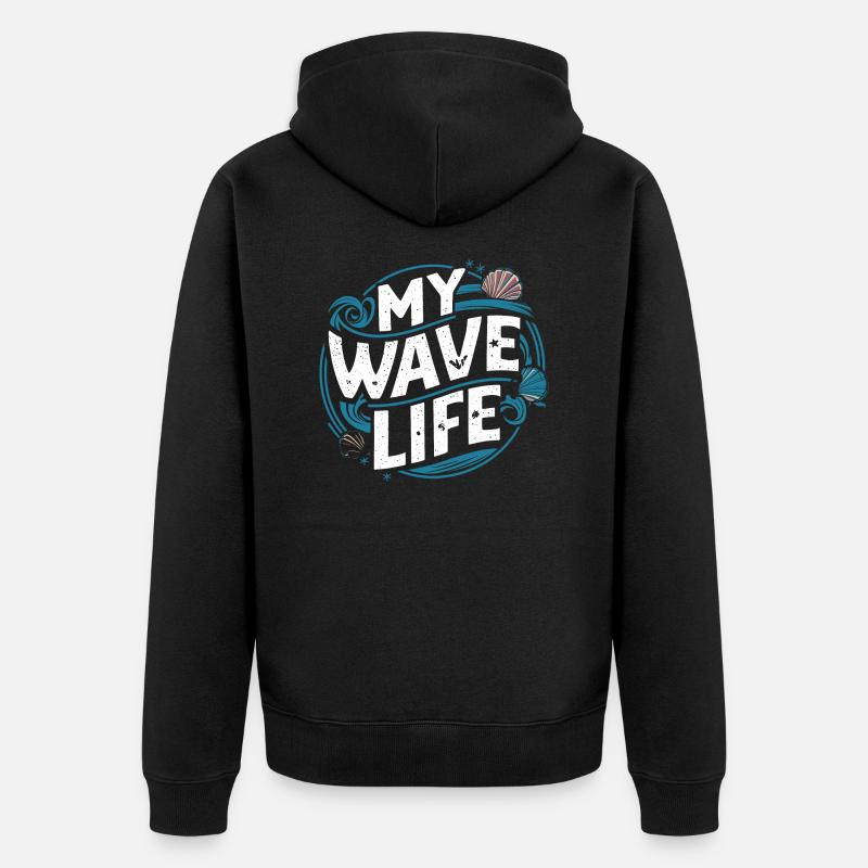 My wave life - Veste à capuche bio Premium Unisexe - noir