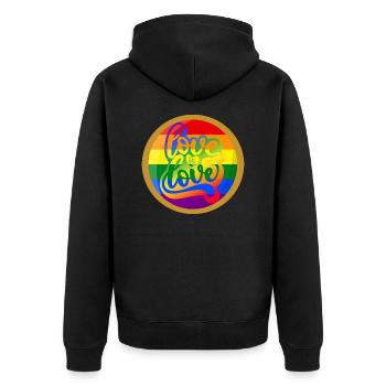 L’amour est l’amour gay arc-en-ciel queer pride mois design - Veste à capuche bio Premium Unisexe - noir - Dos - Nico (187cm)