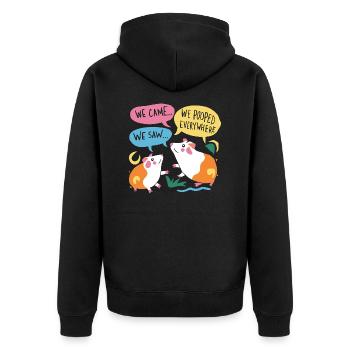 Nous sommes venus, nous avons vu, nous avons fait caca partout - Veste à capuche bio Premium Unisexe - noir - Dos - Nico (187cm)