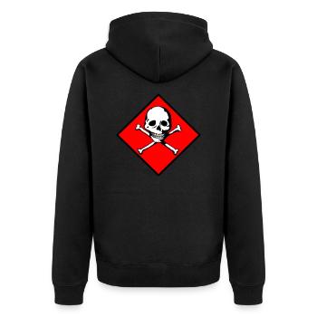Schädel und Knochen - Unisex Premium Bio Zip Hoodie - Schwarz - Hinten - Nico (187cm)