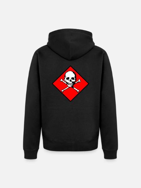 Skull and bones - Unisex Premium Organic Zip Hoodie - black