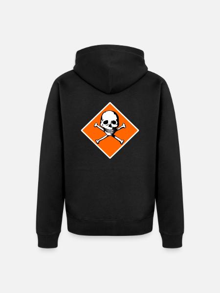 Skull and bones - Unisex Premium Organic Zip Hoodie - black