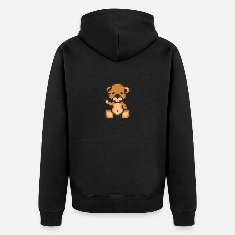 Pixel Teddy Bear - Veste à capuche bio Premium Unisexe - undefined