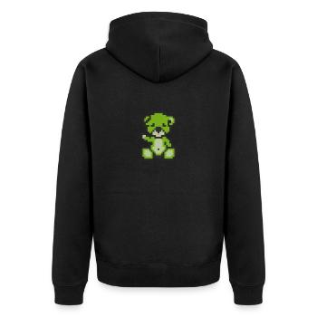 Pixel Bear Landscape - Veste à capuche bio Premium Unisexe - noir - Dos - Nico (187cm)