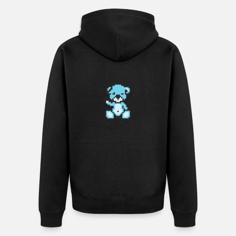 Pixel Bear Pastel Blue - Veste à capuche bio Premium Unisexe - undefined