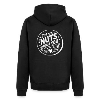 Je suis fou de toi - Veste à capuche bio Premium Unisexe - noir - Dos - Nico (187cm)