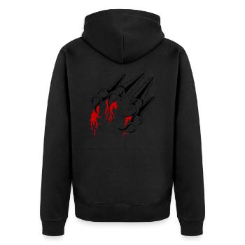 claws 01 - Unisex Premium Organic Zip Hoodie - black - Back - Nico (187cm)