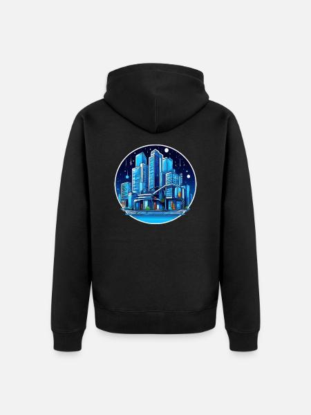 City Night Sky - Unisex Premium Organic Zip Hoodie - black