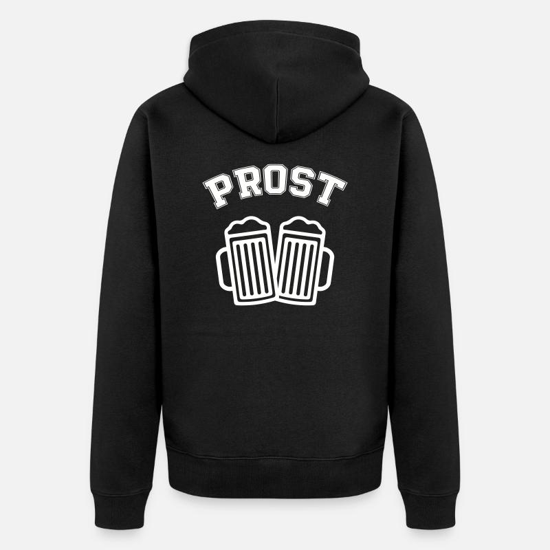 bier prost - Unisex Premium Bio Zip Hoodie - Schwarz