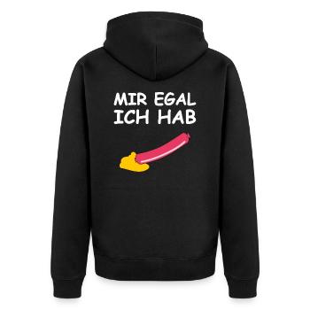Je m’en fiche, j’ai un saucisson - Veste à capuche bio Premium Unisexe - noir - Dos - Nico (187cm)
