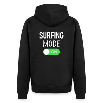 Mode surf activé - Véliplanchiste - Wellenreiten - Surf - Veste à capuche bio Premium Unisexe - noir - Dos - Nico (187cm)
