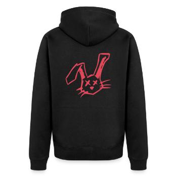 Dead Rabbit - Unisex Premium Bio Zip Hoodie - Schwarz - Hinten - Nico (187cm)
