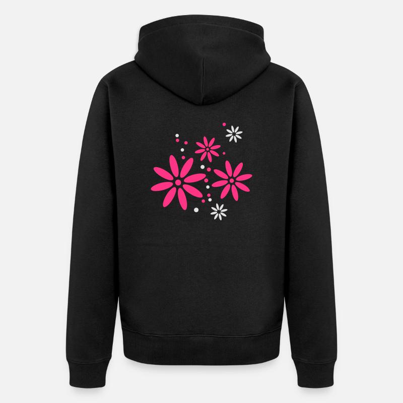 Fleur, Printemps, Été, papillon, Ranke - Veste à capuche bio Premium Unisexe - noir
