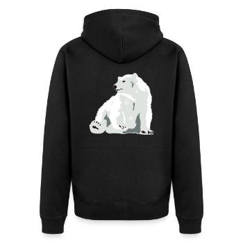 Eisbär - Unisex Premium Bio Zip Hoodie - Schwarz - Hinten - Nico (187cm)