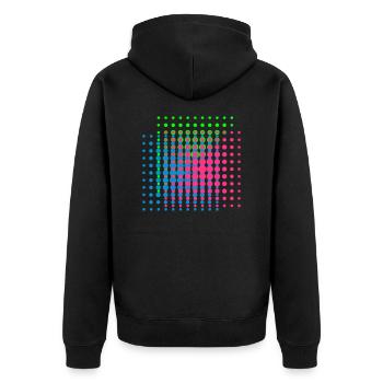Dots II - Unisex Premium Bio Zip Hoodie - Schwarz - Hinten - Nico (187cm)