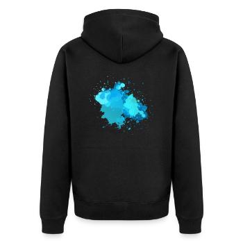 Watercolor Splash - Unisex Premium Bio Zip Hoodie - Schwarz - Hinten - Nico (187cm)
