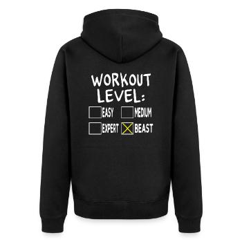 Workout Level Beast - Veste à capuche bio Premium Unisexe - noir - Dos - Nico (187cm)